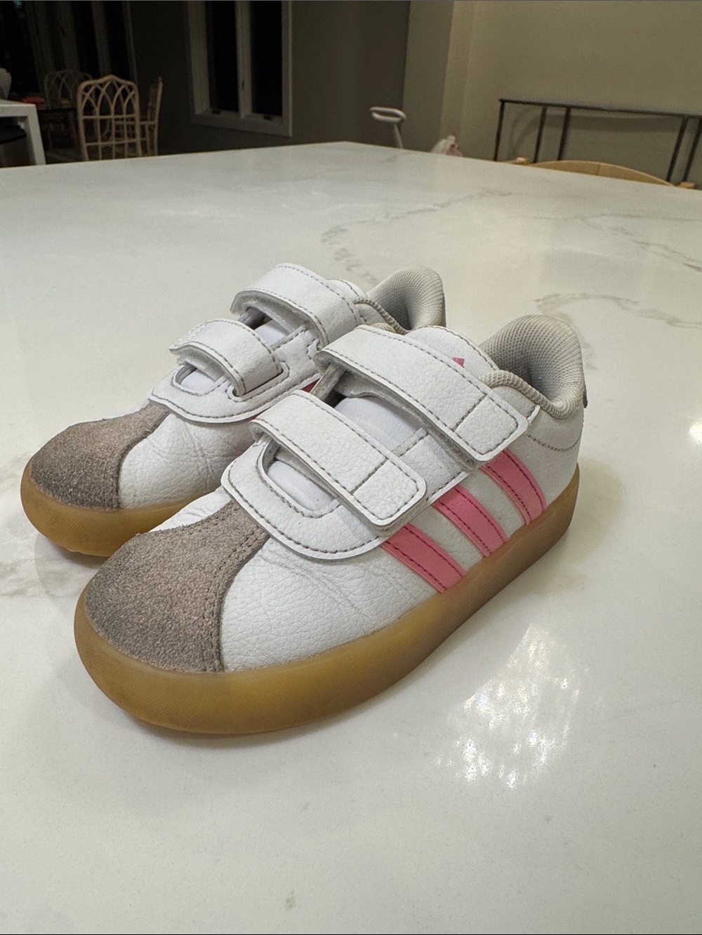 Adidas VL COURT 3.0 toddler girl shoes pink and white - Picture 3 of 9